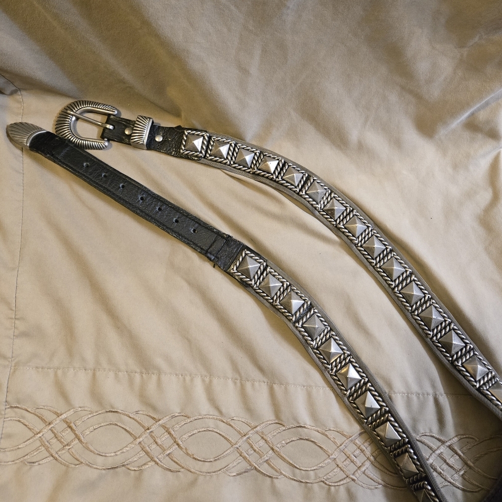 Nanni Vintage Leather & Silver Belt